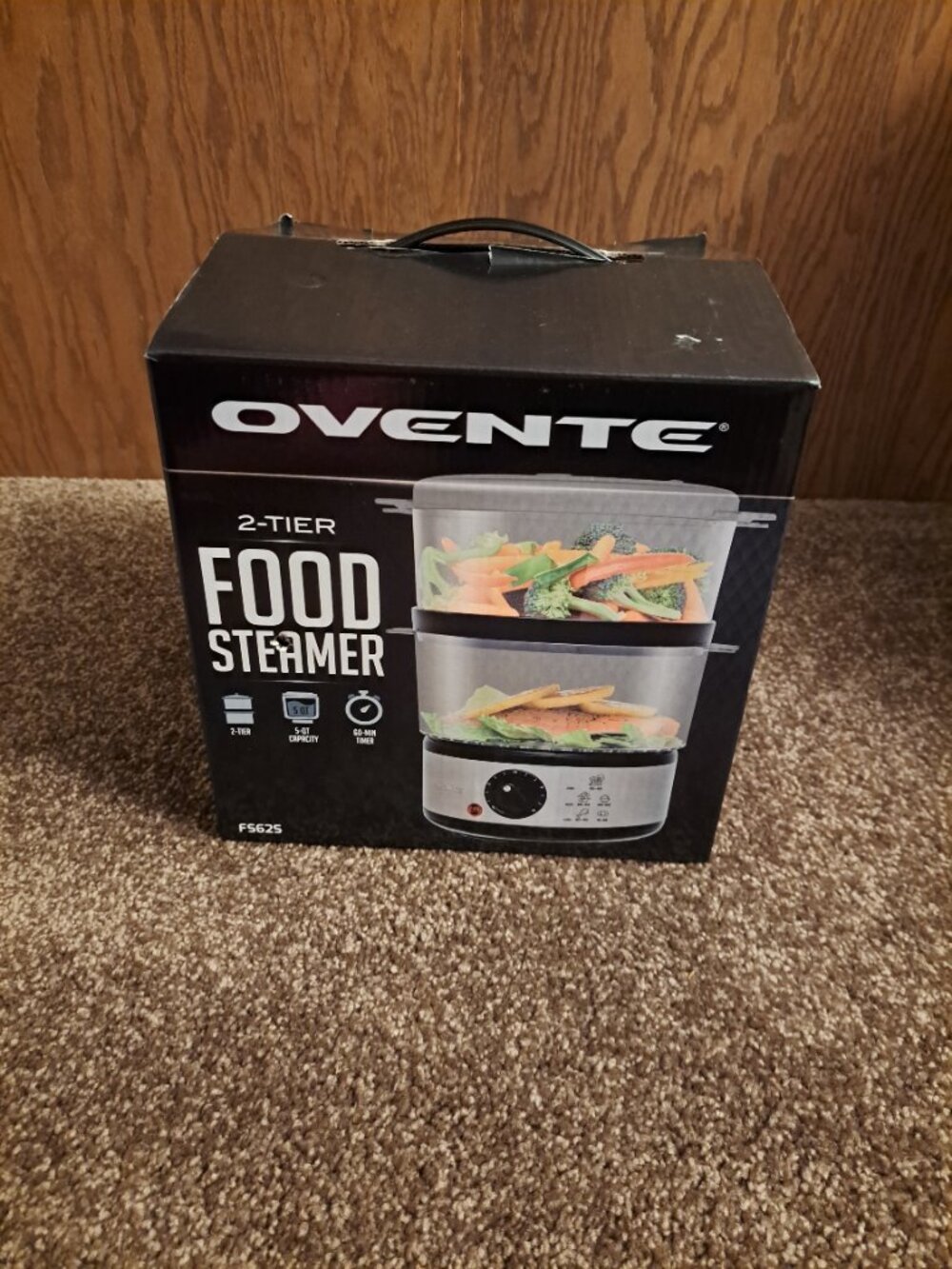 NIB OVENTE 2 Tier Electric Food Steamer for Cooking Vegetables,Stainless Steel - Picture 4 of 12